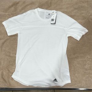 Ladies size Small Adidas sports top, off white, see through sleeves, new